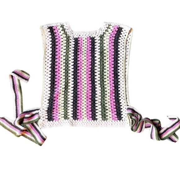 Anthro In Our Nature Square Neck Crochet Vest OS NWT - Picture 3 of 7